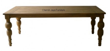 Code: SJDT 021 Name: Gada Dining Table Size:  W=180 x D=90  x H=78 cm  W=240 x D=100 x H=78 cm W=260 x D=100 x H=78 cm W=280 x D=100 x H=78 cm Thickness top = 3 cm Thickness leg = 12 cm Wood: Solid Teakwood